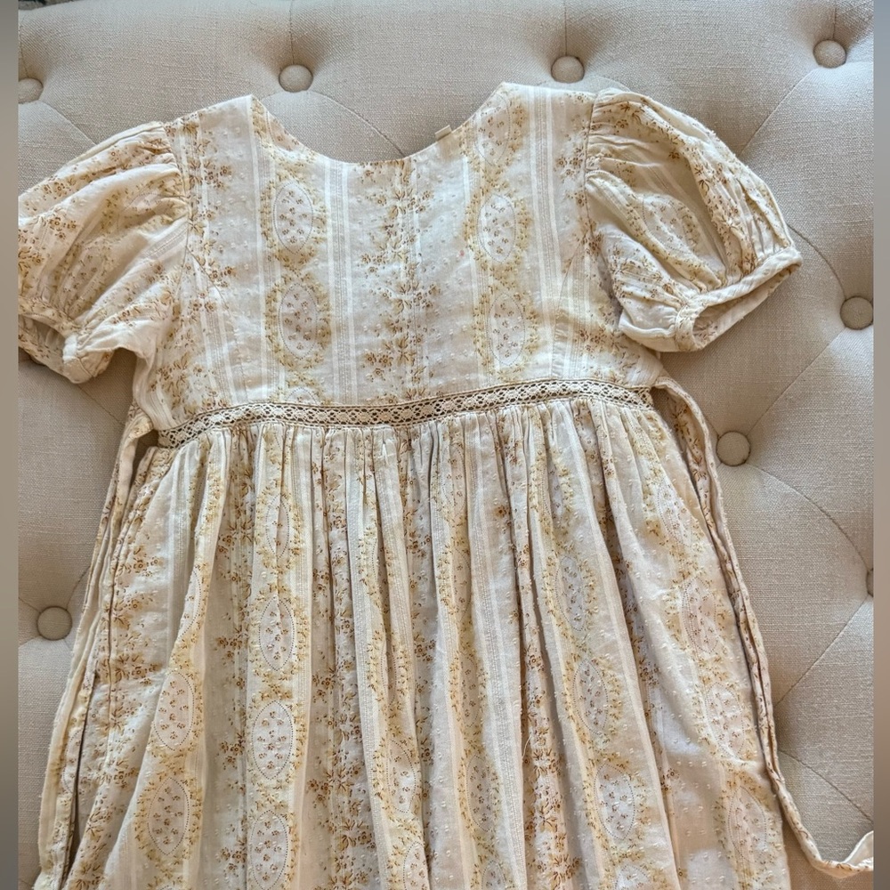 LoveShackFancy Cream Floral Kids Dress